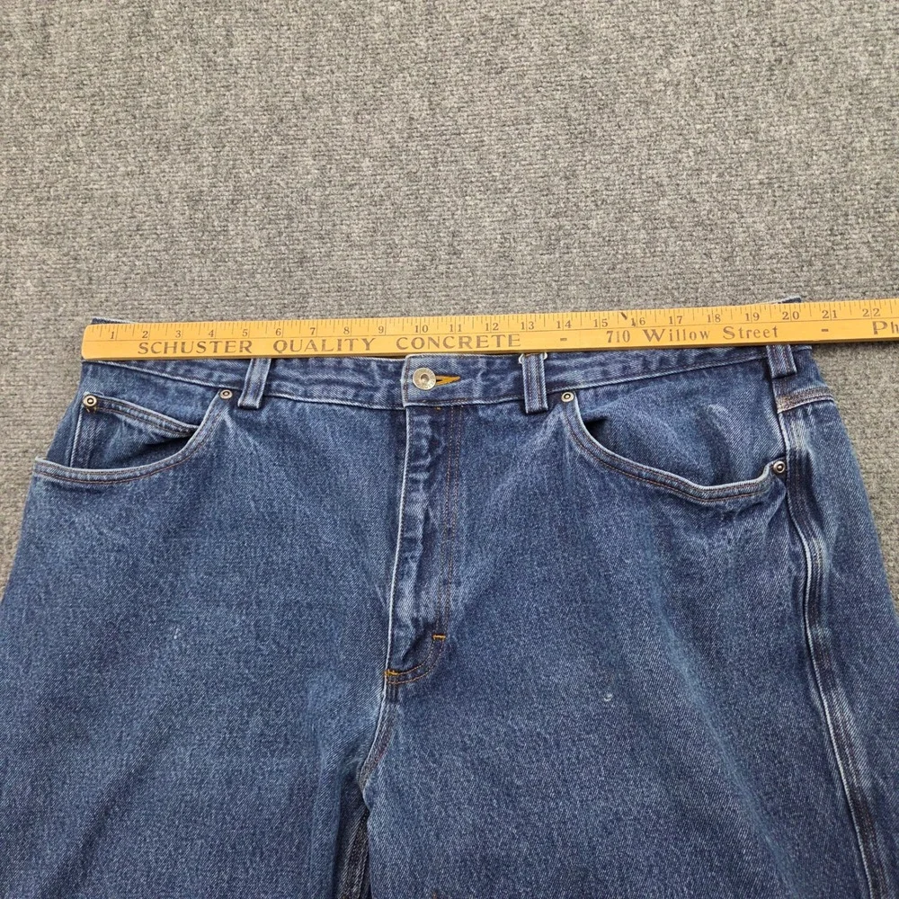 Duluth Trading Co Jeans Mens 42x30 Blue Cotton Straight Leg Work Utility Denim